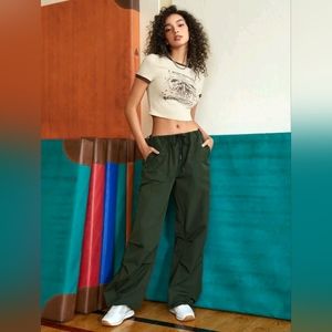 Drawstrings Waist Pocket Pants